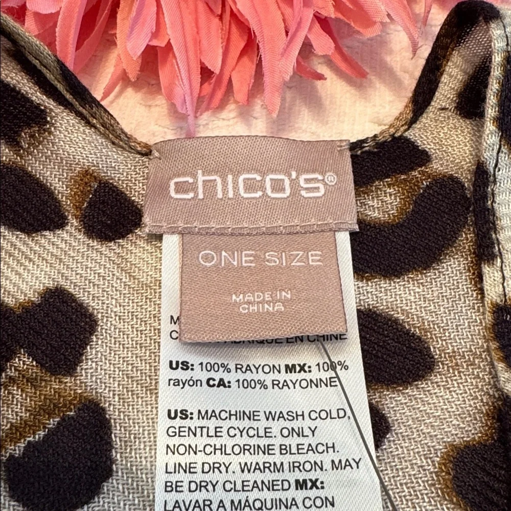 NWT Chico's Animal Print Ruana Wrap Kimono One Size